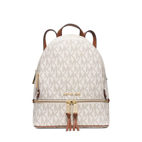 michael kors rhea white backpack|Michael Kors rhea studded backpack.